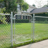 Galvanized Chain Link Garden Fence Gate 48-inch Overall Height by 44 inch Frame Width (Fit a 48-inch Opening) 2 Pack Chain Link Fence Walk-Through Gate