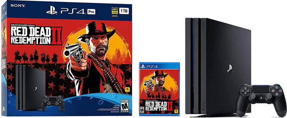 Playstation 4 Pro 2TB SSHD Console with Red Dead Redemption 2 Bundle, 4K HDR, Playstation Pro Enhanced with Solid State Hybrid Drive