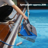 QOMOTOP Robotic Pool Cleaner, Automatic Wall-Climbing Swimming Pool Cleaners Vacuum, with 4 Powerful Scrubbing Brushes for Waterline and 2 Large Filter Baskets, Ideal for Above/In- ground Swimming