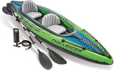 Challenger K2 Kayak, 2-Person Inflatable Kayak Set with Aluminum Oars and High Output Air Pump