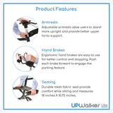 UPWalker Lite Original Upright Walker – Lightweight, Stand Up Rollator Walker & Walking Aid with Seat – Easier Handling & Compact Design