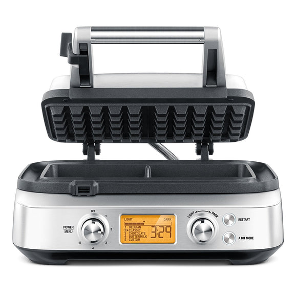 Breville Smart 2-Slice Waffle Pro Maker, Silver (Renewed)