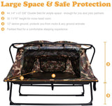 Double Tent Cot Folding Portable Waterproof Camping Hiking Bed for 2 Person with Rain Fly Bag