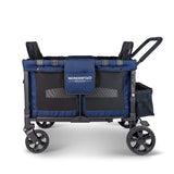 Baby Multi-Function Four Passenger Wagon Folding Quad Stroller with Removable Reversible Canopy & Seats up to 4 Toddlers, Navy