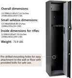 Electronic Gun Safe Large Firearm Rifle Storage Cabinet Quick Access 5 Gun Rifle Safe Cabinet with Small Lock Box for Handguns Ammo┃Upgraded Package Box