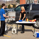 Folding Tailgate Camp Table with Grill Rack, White