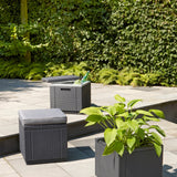 Ice Cube Cooler Side Table + Cushion Graphite