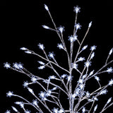 Alpine Corporation 58 in. Tall Frosty Christmas Snowflake Tree with Cool White LED Lights