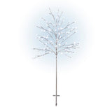 Alpine Corporation 58 in. Tall Frosty Christmas Snowflake Tree with Cool White LED Lights