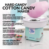 Nostalgia Retro Aqua Hard and Sugar Free Cotton Candy Maker with Cotton Candy Cones