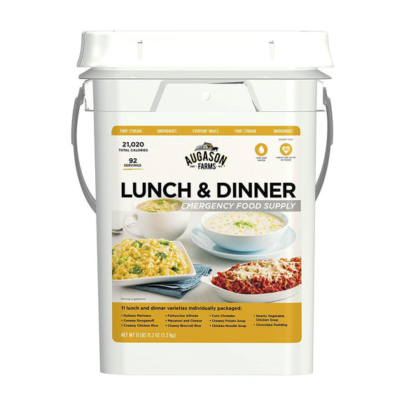 Augason Farms Lunch & Dinner Emergency Food Supply 11 lbs 11.2 oz 4 Gallon Pail (Pack of 1)