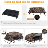 Double Tent Cot Folding Portable Waterproof Camping Hiking Bed for 2 Person with Rain Fly Bag