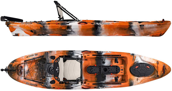 Kayaks Sea Ghost 110 11 Foot Angler Sit On Top Fishing Kayak with Adjustable Hero Comfort Seat & Transducer Port + Rod Holders + Storage + Rudder System Included
