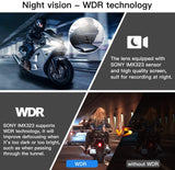 B1M Motorcycle Dash Cam No Screen Safe Driving 135°Wide Angle IP67 Waterproof Front and Rear Motor Drive Recorder 1080P GPS Optional Support Max 128GB G-Sensor WDR Loop Recording WiFi