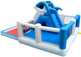 Playhouses Water Park Equipment Outdoor Toys Children Trampoline Amusement Park Naughty Castle (Color : Blue, Size : 630480300cm)
