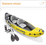 Kayak Inflatable Thick, Wear-Resistant Fishing Boat, Fast Canoe, 2 Persons