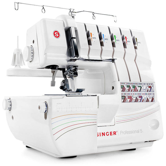 SINGER | Professional 5 14T968DC Serger with 2-3-4-5 Threaded Capability, Including Cover Stitch, Auto Tension, and Bonus Presser Feet