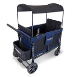 Baby Multi-Function Four Passenger Wagon Folding Quad Stroller with Removable Reversible Canopy & Seats up to 4 Toddlers, Navy