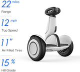 Ninebot S-Plus Smart Self-Balancing Electric Scooter with Intelligent Lighting and Battery System, Remote Control and Auto-Following Mode, White, Ninebot S Plus, Large