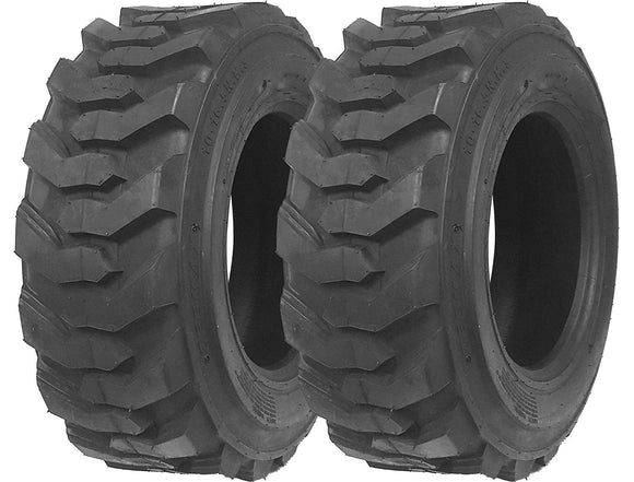 Set of 2 New ZEEMAX Heavy Duty 12-16.5/12PR G2 Skid Steer Tires for Bobcat w/Rim Guard