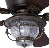 Merrimack 52-in Antique Bronze Downrod Mount Indoor/Outdoor Ceiling Fan with Light Kit and Remote