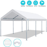 10 x 20 FT Heavy Duty Carport Car Canopy Garage Shelter Party Tent, Adjustable Height from 6ft to 7.5ft, Green