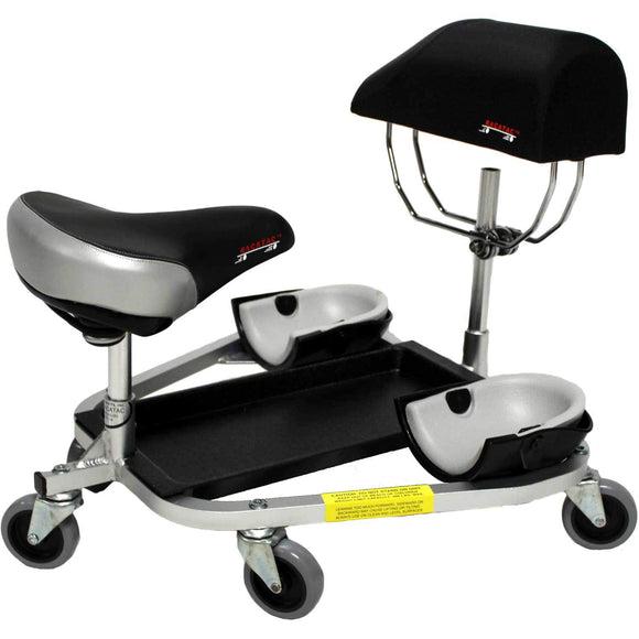 Kneeling/Sitting Creeper w/3 Casters & Chest Support Black