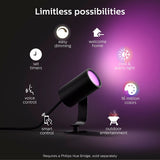 Philips Hue Lily White & Color Outdoor Spot Light Base kit (Hue Hub required), 3 Spot Lights with power supply + mount, Works with Alexa, HomeKit & Google Assistant
