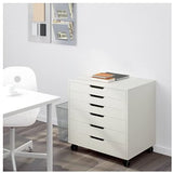 401.962.41 Alex Drawer on Casters, White, 26" Height, 19" Width, 26" Length,