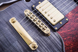 NEW GROTE 335 style Jazz Electric Guitar Flame Maple top Semi-Hollow Body Gold Hardware (black)