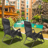 Zero Gravity Chair Patio Chair Lounge Chair Chaise Recliner 2 Pack Outdoor Folding Adjustable Heavy Duty Zero Gravity Chair with Pillows for Patio, Pool, Beach, Lawn, Deck,Yard – Black