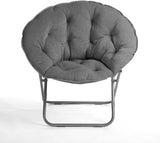 Folding Saucer Chair with Metal Frame, Grey Jersey, 30" Frame