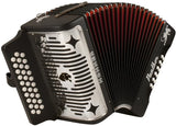 Hohner Panther G/C/F 3-Row Diatonic Accordion – Black