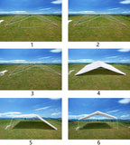 20×20 Heavy Duty Party Tent Carport Wedding Canopy Steel W/Sidewalls White