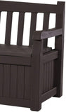 Keter 213126 Eden 70 Gallon All Weather Outdoor Patio Storage Garden Bench Deck Box, Brown (Renewed)