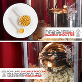 Nostalgia 300 W 2.5 oz. Black Popcorn Cart with 5 Qt. Popcorn Bowl