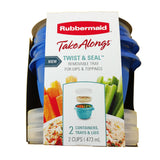 Rubbermaid TakeAlongs Twist & Seal Blue 2 Cups Food Storage Containers 2 Pack