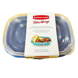 Rubbermaid TakeAlongs Divided Rectangle 3.7 Cups Blue Food Storage Container 3 Pack