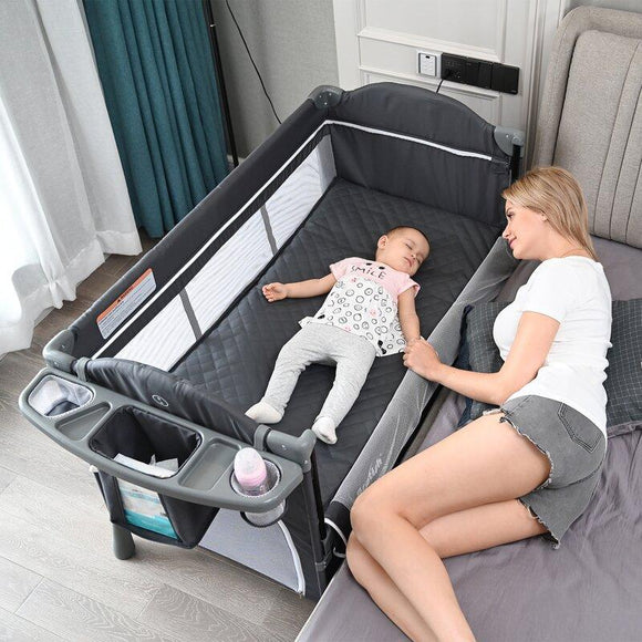 BROTISHTM Premium 3-In-1 Baby Bedside Bassinet Co Sleeper Crib