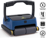 QOMOTOP Robotic Pool Cleaner, Automatic Wall-Climbing Swimming Pool Cleaners Vacuum, with 4 Powerful Scrubbing Brushes for Waterline and 2 Large Filter Baskets, Ideal for Above/In- ground Swimming