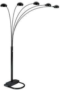 International 6962BK 5 Arm Arch Floor Lamp, Black