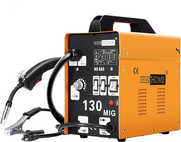 Portable Flux Core Wire No Gas MIG 130 Welder Machine 110V Yellow