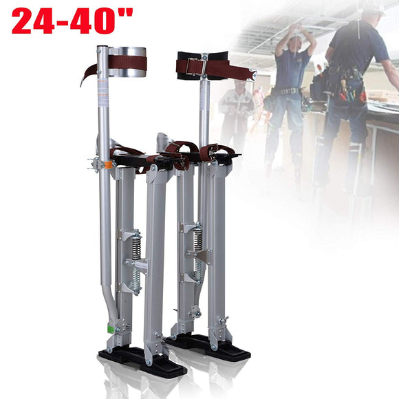 Voilamart Drywall Stilts 24-40 Adjustable Aluminum Painting Stilts Lifts Tool for Painter Taping Cleaning Ceiling Finishing – Silver