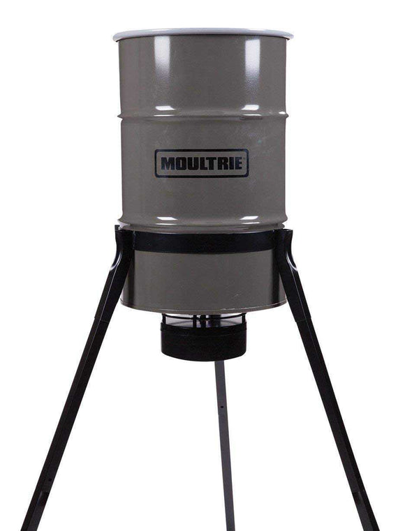 Moultrie Pro Magnum Tripod Deer Feeder | 55-Gallon | All-Metal Housing | Belly Band