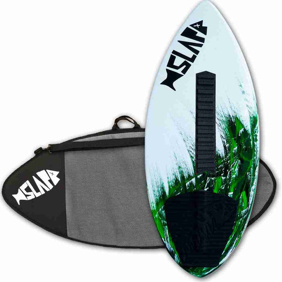 Slapfish Skimboards – Green Fiberglass & Carbon with Traction Deck Grip – 4 Sizes – Kids & Adults – Beginner to Advanced – No Weight Limit Option