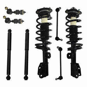 Complete Front Strut Coil Spring & Mount Assembly & Rear Shocks w/All 4 Sway Bar End Links for 2005-2006 Chevy Equinox – [2006 Pontiac Torrent] – 2002-2007 Saturn Vue Excluding Redline