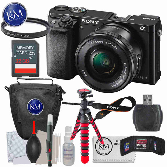 Sony a6000 Mirrorless Camera with 16-50mm Lens + 32GB + Deluxe Bundle