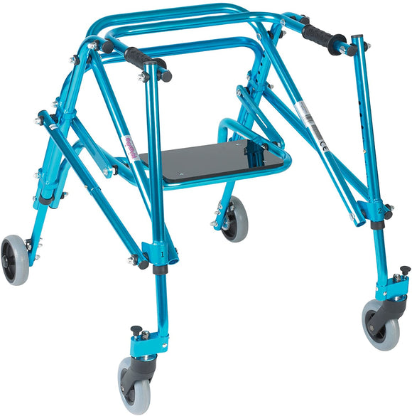Nimbo Rehab Lightweight Posterior Posture Walker with Seat, Cornflower Blue, Youth