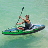 Challenger K1 Kayak, 1-Person Inflatable Kayak Set with Aluminum Oars and High Output Air Pump