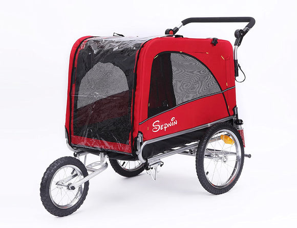 3 in 1 Luxury Large Sized Bike Trailer Bicycle Pet Trailer/Jogger/Dog Cage with Suspension 10308